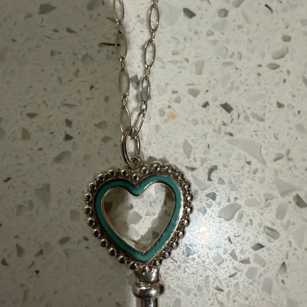 Authentic Tiffany & Co Silver and Enamel Beaded Key Necklace - Picture 2 of 7